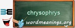 WordMeaning blackboard for chrysophrys